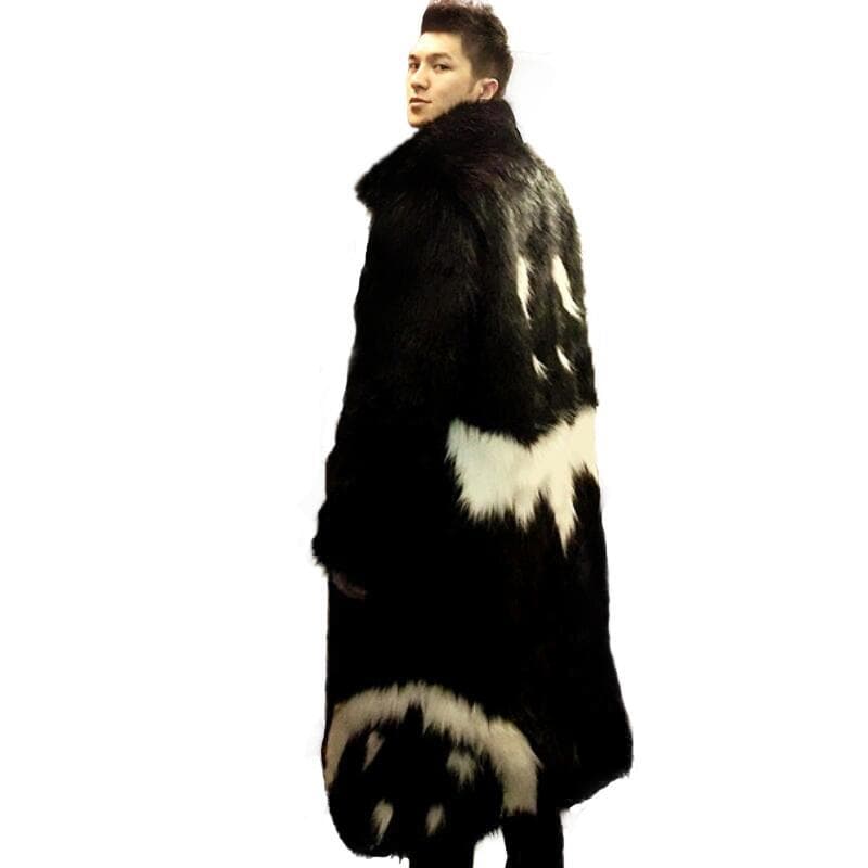 Amazon's best-selling men's winter 2018 white devil-style long trench coat, faux fur fox thick coat.