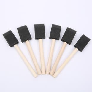 Wooden Handle Black Sponge Brush, Children's DIY Graffiti Sponge Scraper Painting Pigment Brush, Factory Wholesale Texture Brush