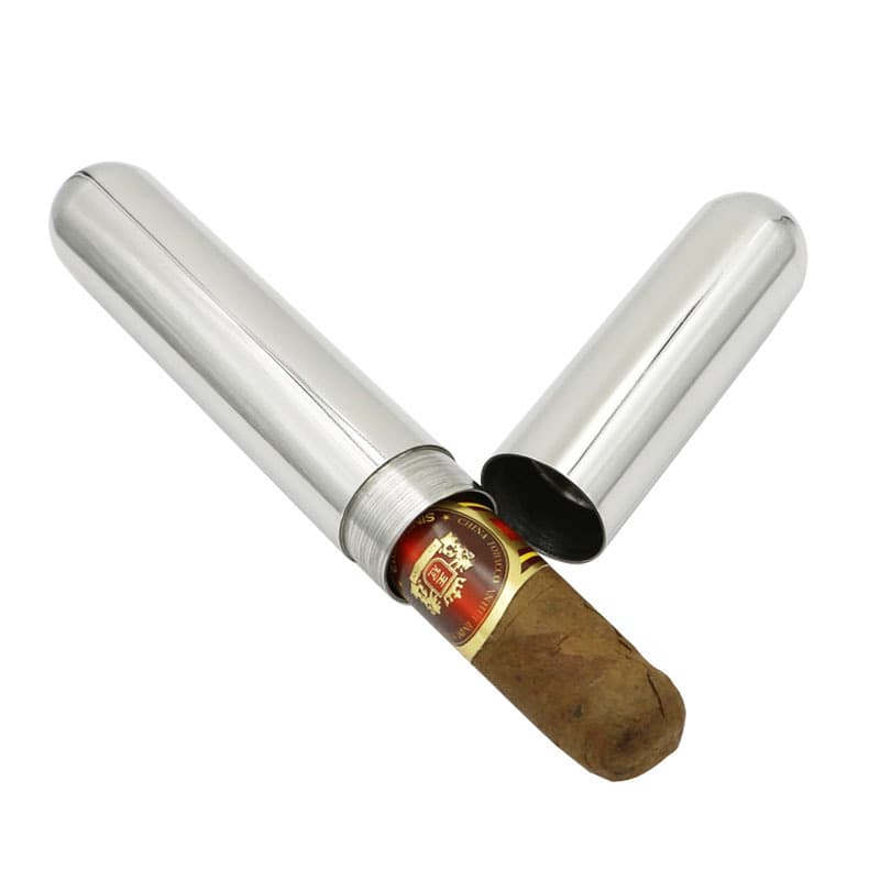 167*22mm Stainless Steel Cigar Humidor Tube Single Cigar Portable Cuban Cigar Case Cigar Tube