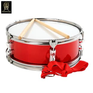 Jinguo Musical Instrument Red 13-Inch Stainless Steel Pressure Ring Snare Drum Team Drum Young Pioneers Drum Team Small Drum Factory Direct