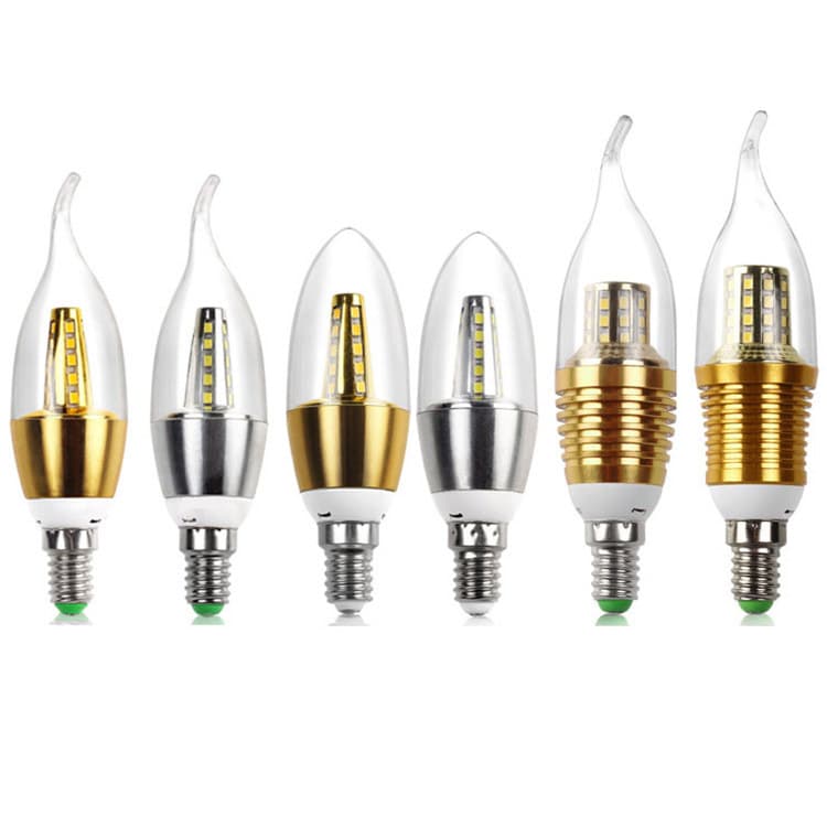 Manufacturer Direct Energy-Saving Tailed Bulb E27/E14 Starlight LED Candle Light White Warm Light Crystal Tip Bubble Wholesale