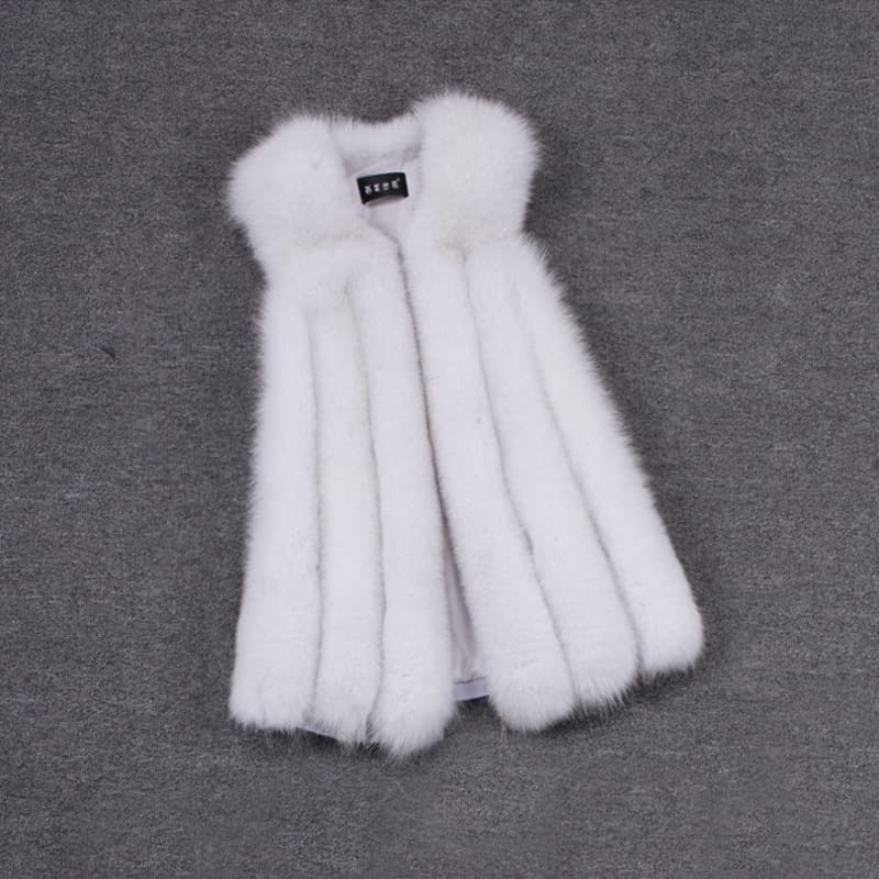 Haining Fur Factory Wholesale Autumn/Winter New Export Style Faux Fox Fur Vest Sleeveless Jacket Special Price