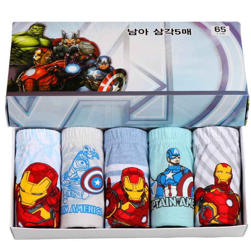 5-Pack Boys' Cotton Printed Underwear Cartoon High-Quality Pure Cotton Triangle Briefs Korean Baby Shorts