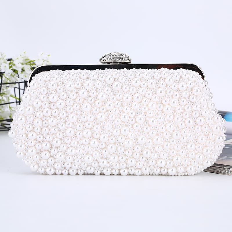 Cross-border Pearl Evening Bag Classic Handmade Beaded Handbag Large Capacity Banquet Bag Factory Direct Stock