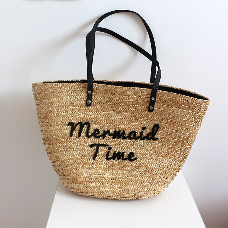 2026 New Straw Bag Woven Beach Bag Holiday Pastoral Style Women’s Bag Wheat Straw Bag