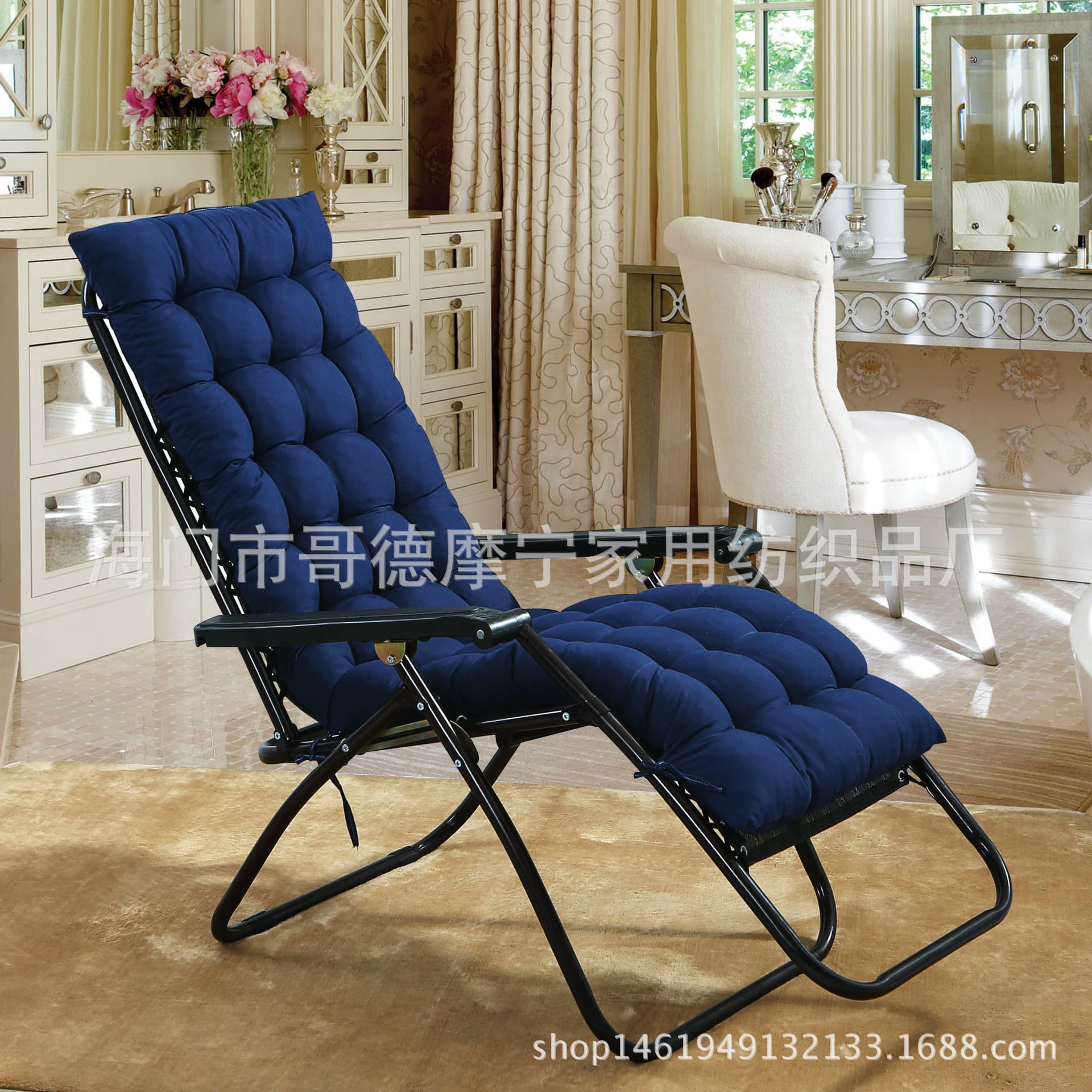 Thickened Double-Sided Brushed Lounge Chair Cushion for Autumn/Winter Use, Foldable Nap Chair Cushion, Rocking Chair Cushion