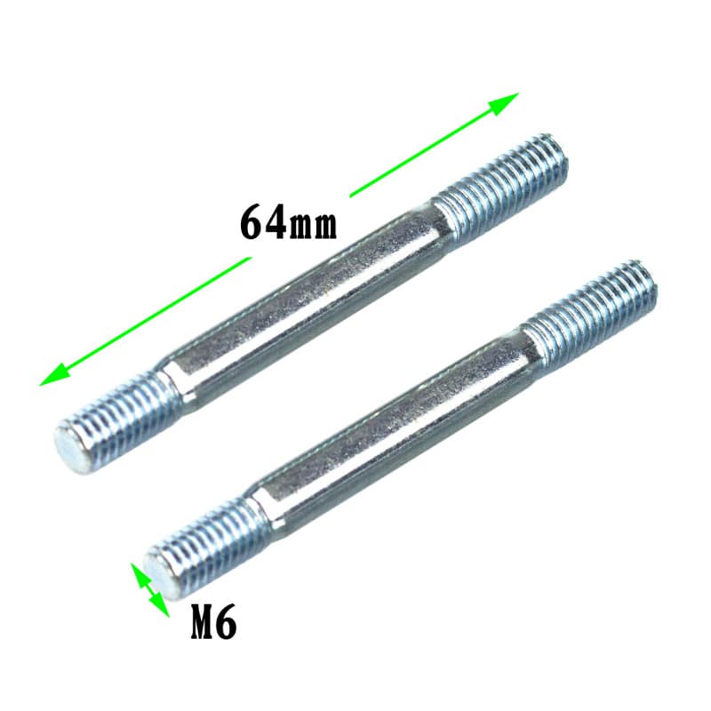GY6 Engine Intake and Exhaust Pipe Double-Ended Stud Bolt Standard Fastener High-Strength Engine Bolt M6x66