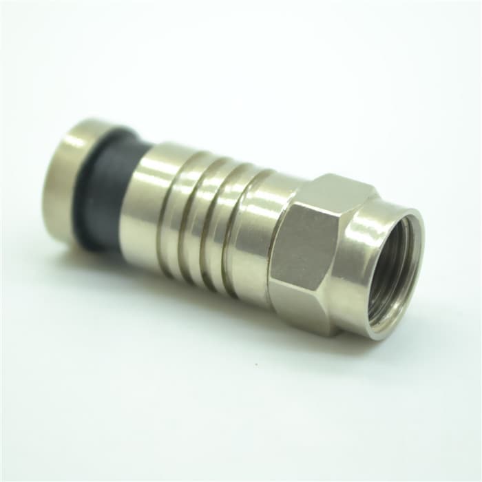 Factory wholesale all-brass imperial compression RG6F connector plug for cable TV RF coaxial cable