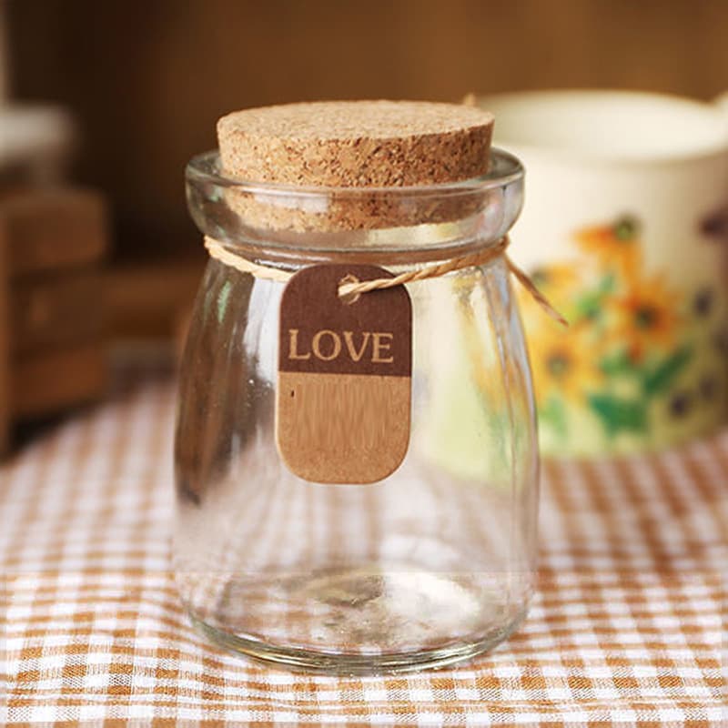 Wholesale 100ml Glass Pudding Bottle, Thickened Milk Cup, High-Temperature Resistant Yogurt Bottle, Cork Glass Bottle