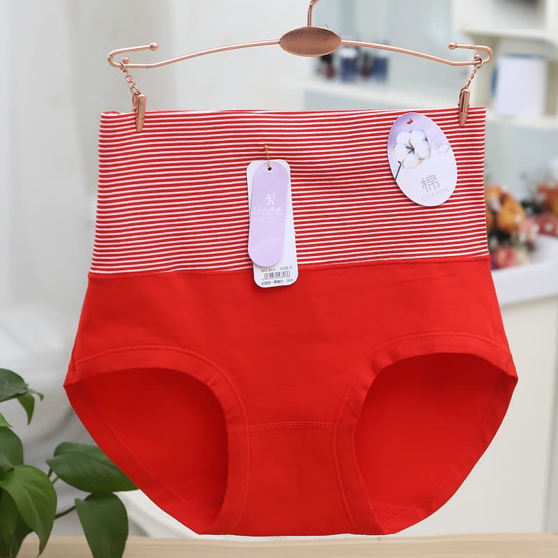 Women's Summer Pure Cotton High Waist Tummy Control Butt Lift Briefs Plus Size Large Size Panties Wholesale