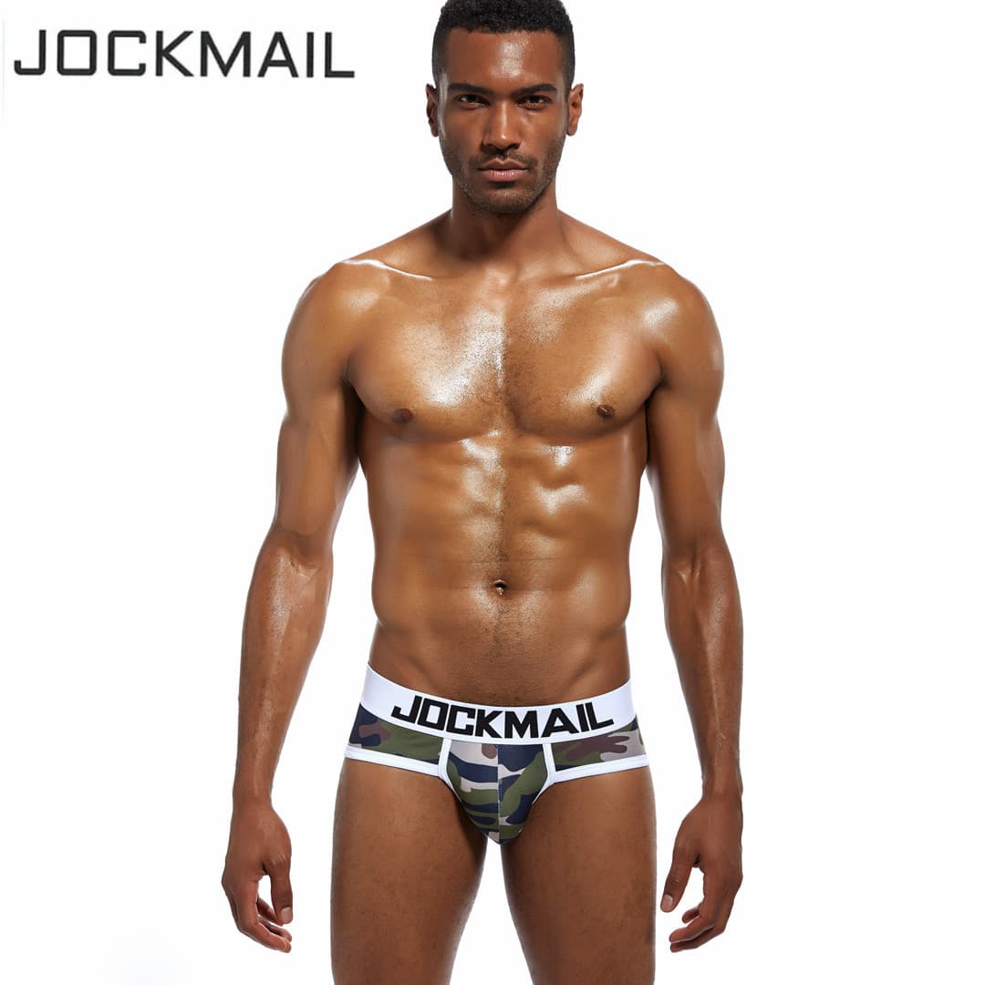 Sexy Fashionable Camouflage Triangle Underwear for Men Breathable Antibacterial Low Waist Nylon Fabric Butt Lifting Briefs
