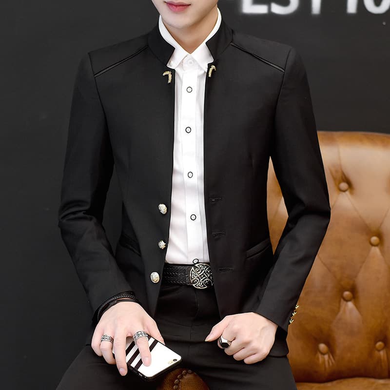 Spring Men's Single-Breasted Blazer Slim Fit Stylish Suit for Wedding Groom Premium