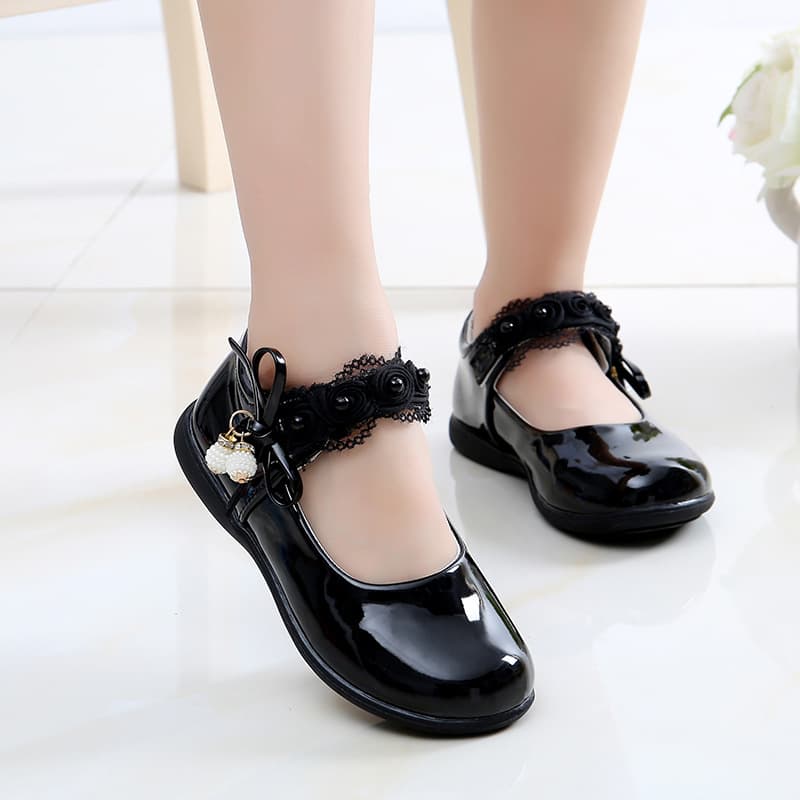 Girls' Patent Leather Princess Shoes Black White Ballet Flats for Elementary School Performances Spring Autumn 2026 New