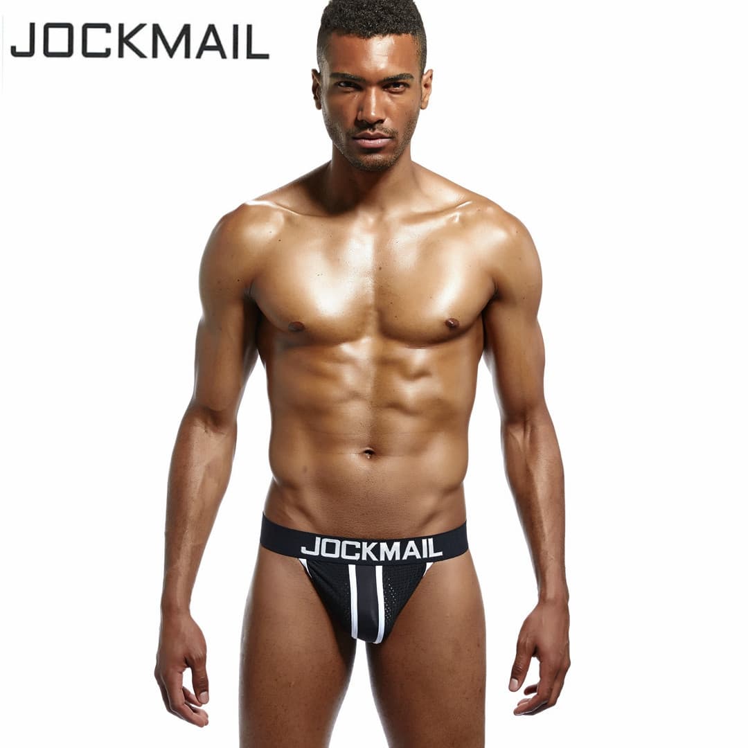 Ultra Sexy Men's Thong Underwear Breathable Mesh Net GAY Fun Low Waist Seamless Nylon Fabric T-Back Briefs Jockmail