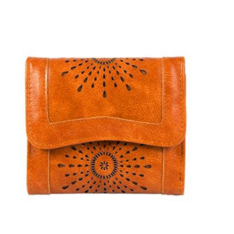 New European and American Women's Vintage Wallet Hollow Card Holder Fashion Tri-Fold Wallet Logo Factory Wholesale