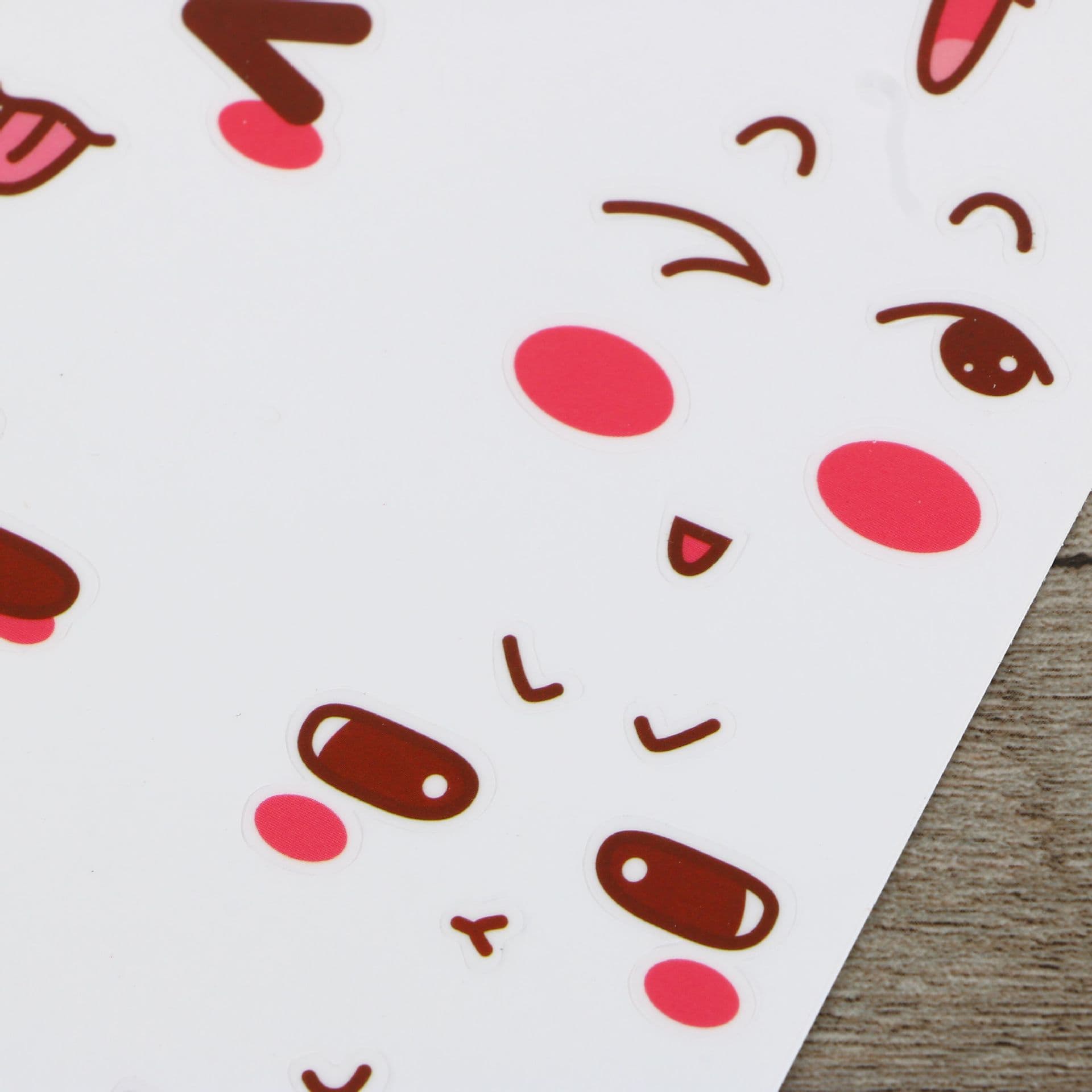 Manufacturer Color Printed PVC Self-Adhesive Stickers, PVC Cute Expressions Transparent Cartoon Smiley Face Must-Have for Scrapbooking