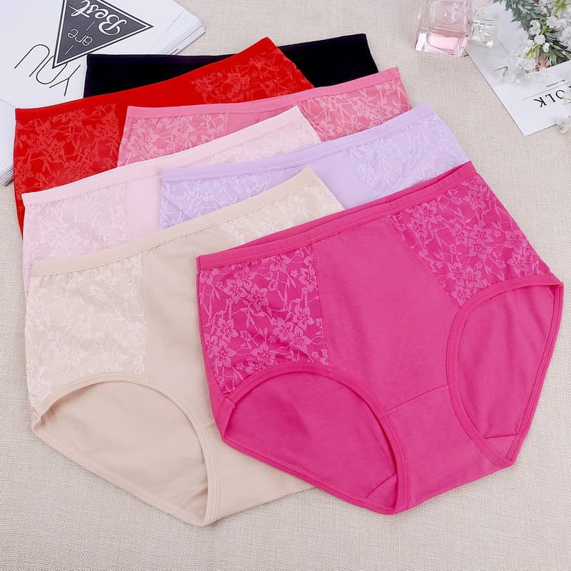 Women's Cotton Underwear Class A Renjia Mei Mid-Waist Breathable Women's Triangle Panties Special Price Wholesale Bright Red