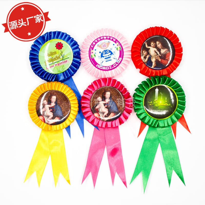 Blank badges, corsages, blank supplies, bride and groom wedding brooches, rose ribbons, factory direct sales
