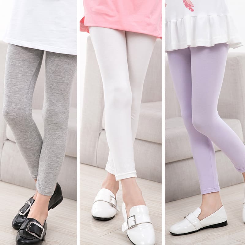 Factory Direct New Style Children's Pants Export Girls' Leggings Wholesale Modal 3/4 Length Kids' Leggings