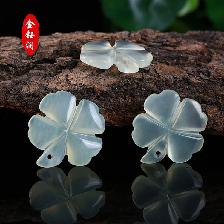 Natural Xiuyan Jade Four-leaf Clover Pendant, Jade Necklace, Jadeite Pendant, Jade Craft Ornament Accessory