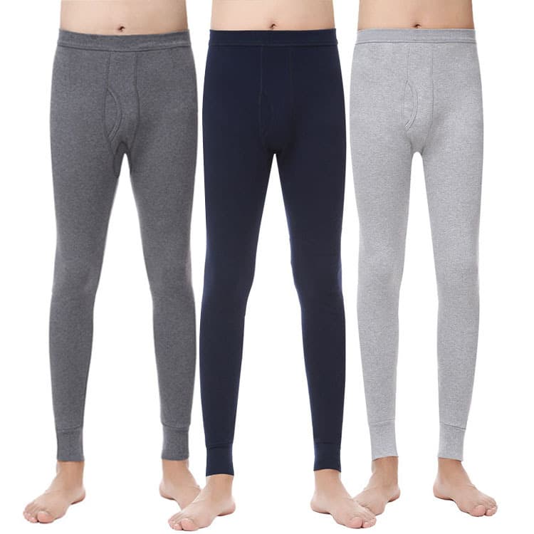 2024 Autumn and Winter Warm Men's Cotton Autumn Pants Basic Slim Fit Pure Cotton Leggings for Men Cotton Wool Pants Wholesale