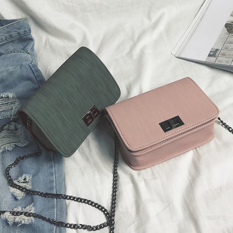 2024 Autumn New Single Shoulder Small Square Bag Fabric Swivel Lock Small Bag Korean Style Trendy Women's Bag Single Shoulder Crossbody Small Bag Wholesale