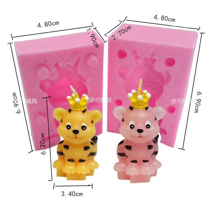 Fondant Silicone Mold Tiger Cow Shape Candle Mold Soap Mold Liquid Silicone Cake Mold