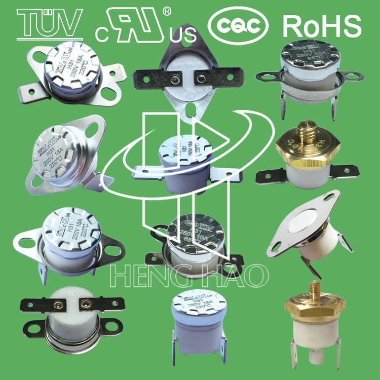 Factory Direct KSD301 Temperature Switches, H31 Thermal Switches, KSD302 Thermostats, Rated 250V 10-16A