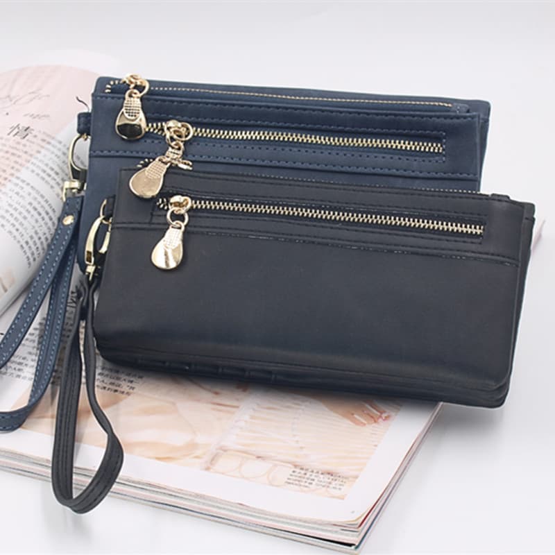 Factory Hot-Selling Retro Long Wallet for Women, European and American Multi-Functional Women's Wallet, Clutch, Handbag, Coin Purse