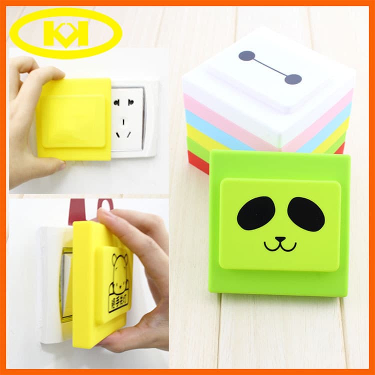 Creative Cartoon Dustproof and Shockproof Silicone Switch Covers, Socket Protectors, Wall Stickers, and Switch Shields