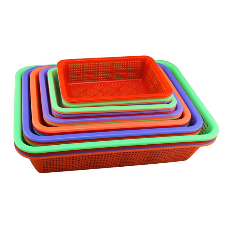 Yulin Meijia 6 styles of unbreakable rectangular warehouse organization, packing, and distribution plastic sieves, PE storage baskets.