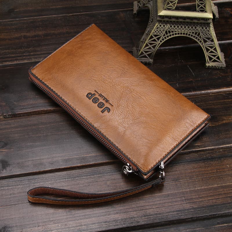 New Men's Long Wallet Zip Clutch Fashion Business Handbag Student Clutch