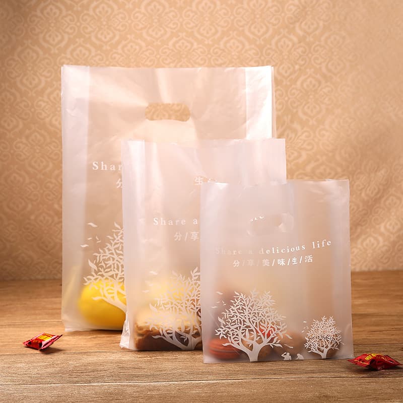 Plastic Takeout Bags for Bakery Cake Bread Shop Toast Dessert Pastry Food Handheld Packaging Bags