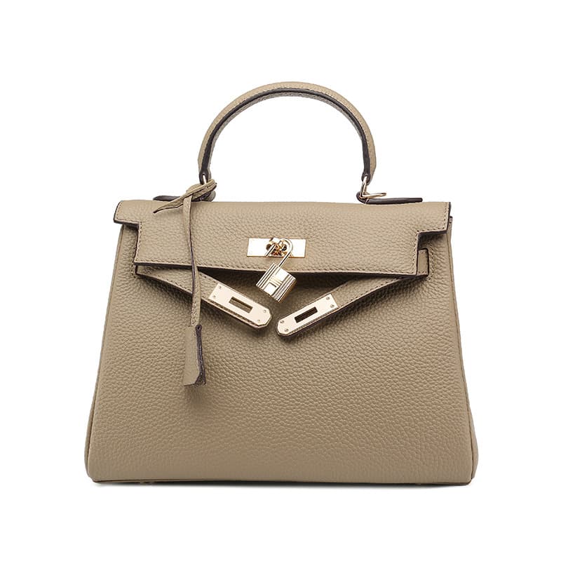Top-layer cowhide Kelly bag genuine leather luxury designer women's bag fashionable commuter handbag versatile shoulder crossbody bag
