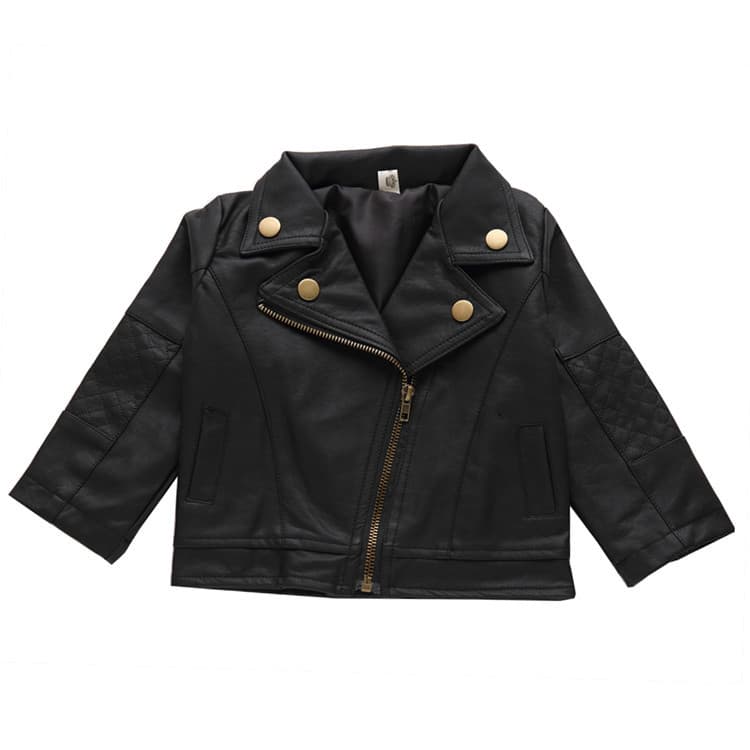 Boys' PU lapel leather jacket, spring style children's clothing, Korean style outerwear, short leather jacket for toddlers.