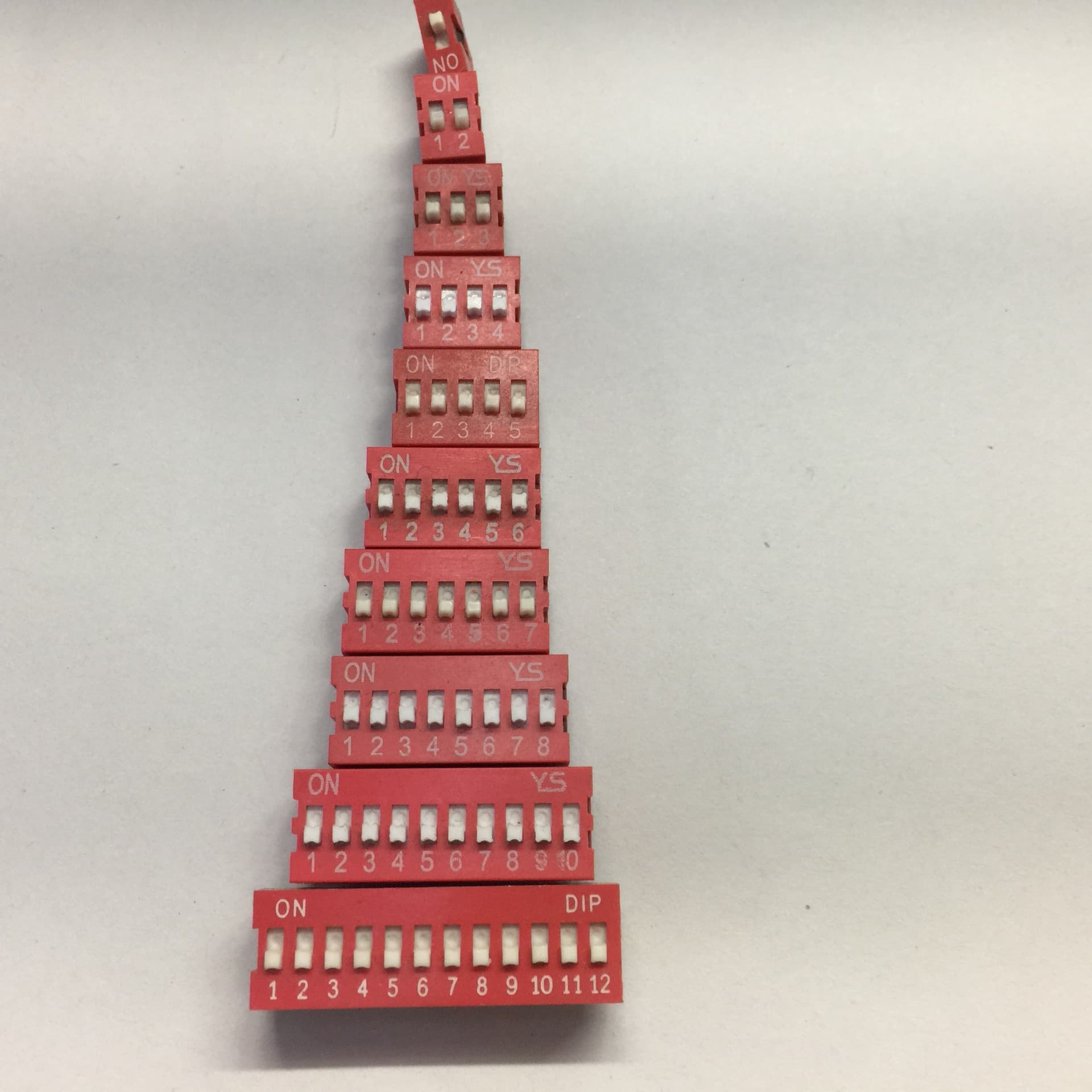 DIP Switch Flat Slide Switch 1P 2P 3P 4P 5P 6P 7P 8P 10P 12P Red Thumbwheel Switch