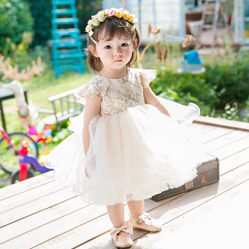 Children's dress, princess dress, pink dress, tutu skirt, piano stage host costume, one-year-old girl's dress