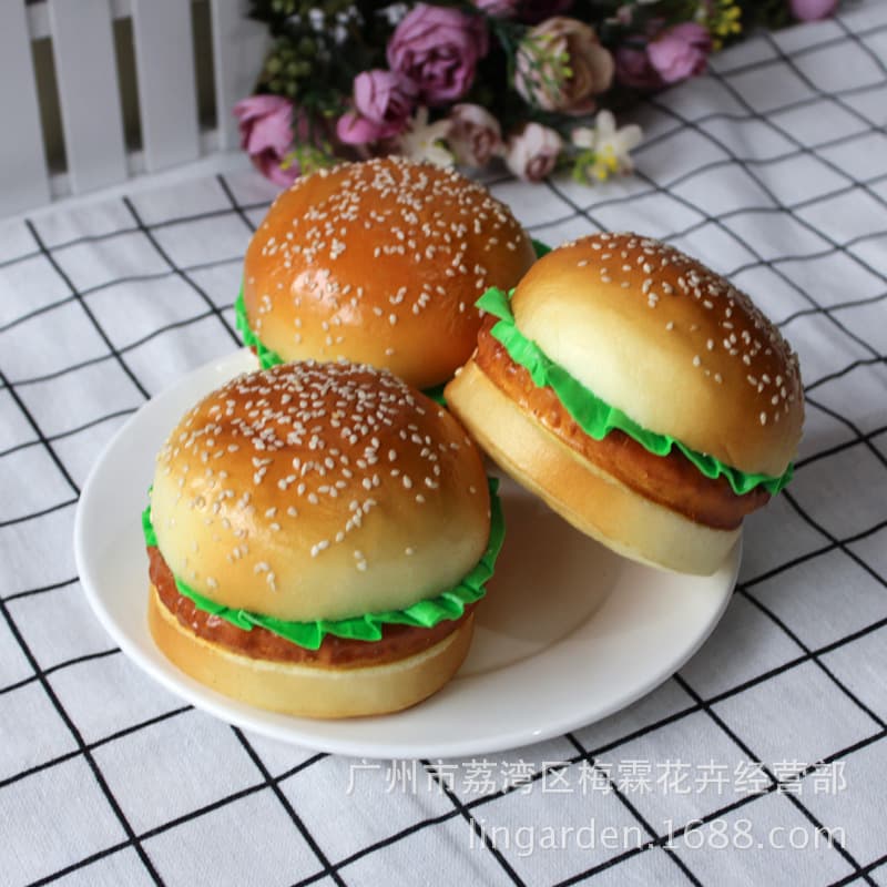 French Bread Set Simulation Bread Mooncake Model Fake Food Pastry Shop Decoration Hamburger Sandwich Waffles