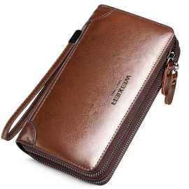 Men's PU double handle bag, men's bag, multi-functional wallet, business long clutch bag, clutch bag, men's bag