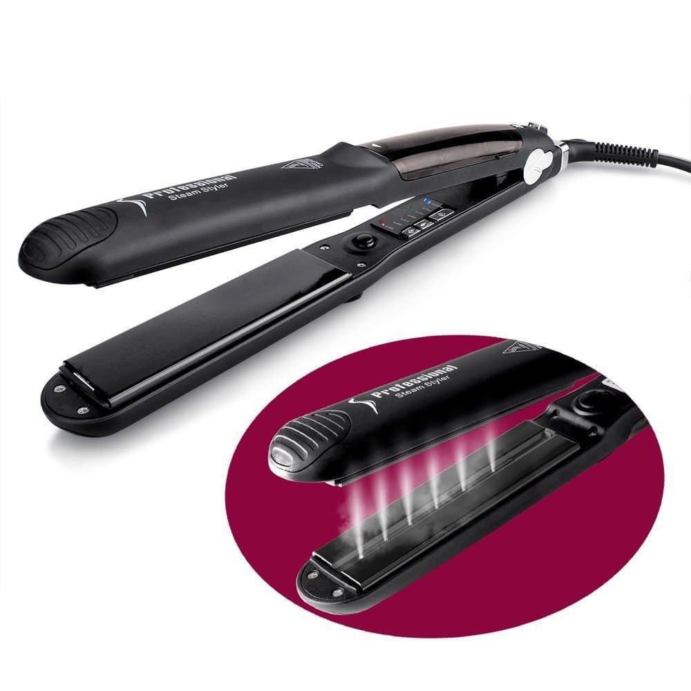 Cross-border E-commerce Steam Straightener Spray Hair Flat Iron with Plastic Water Bottle New Gift Box Packaging Wet and Dry Use