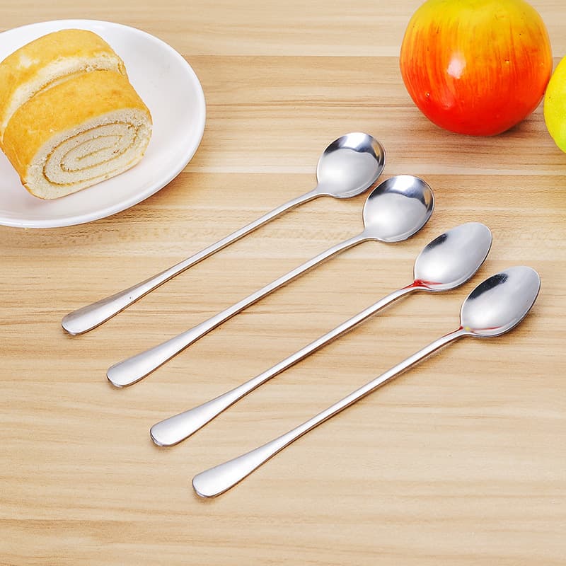Sharp spoon kitchen creative stainless steel spoon long handle spoon ice spoon office coffee spoon mixing spoon long spoon 30G