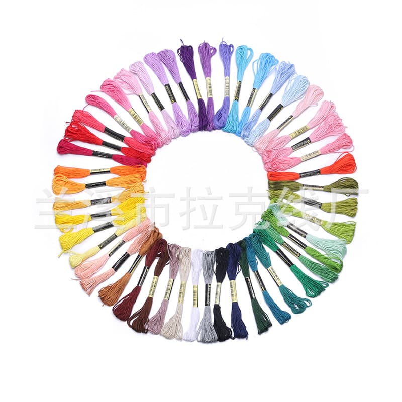 6-strand 8-meter cross-stitch threads, embroidery cotton-polyester blend threads, mixed-color felt threads in 50, 100, 150, 200, 447 colors.