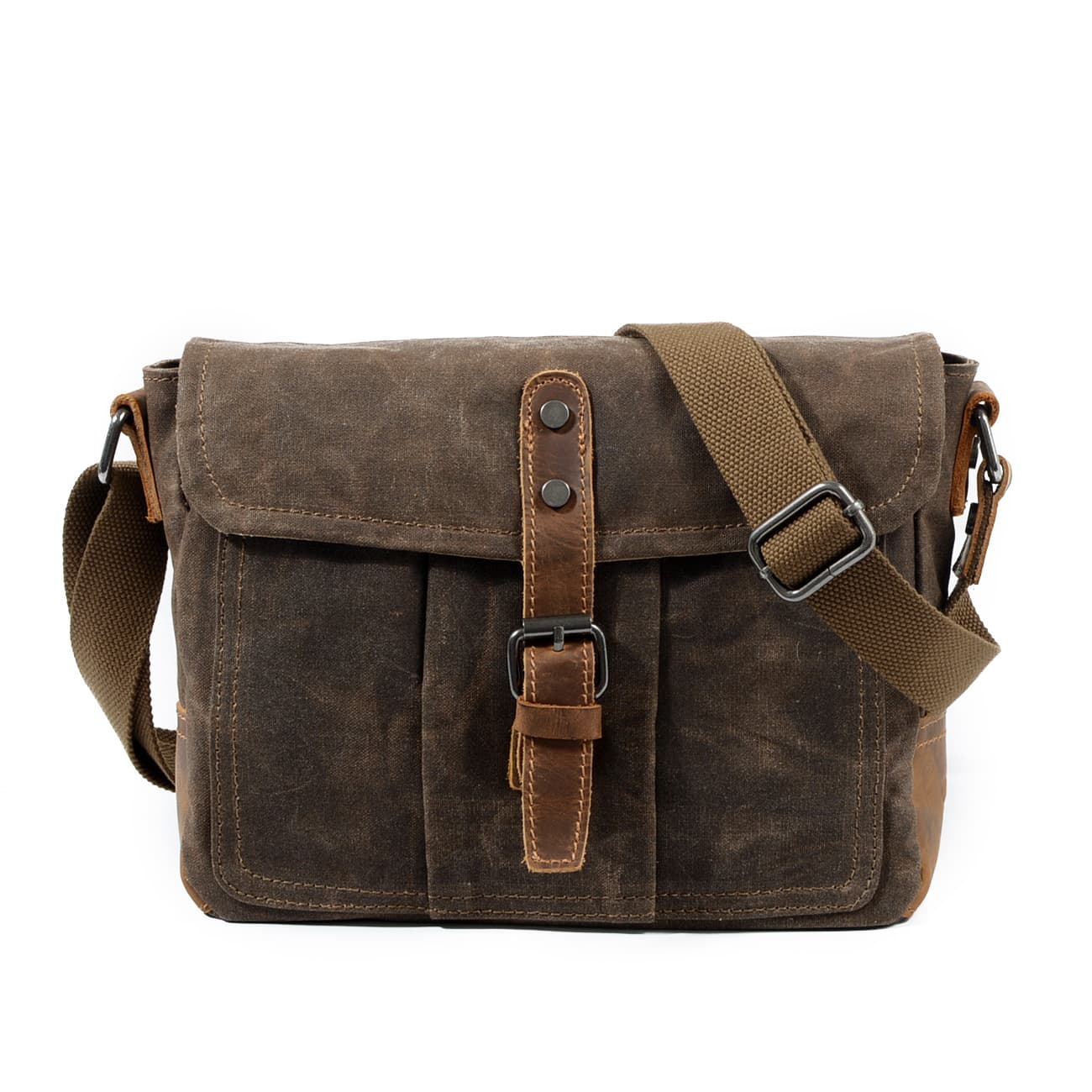 Retro Canvas Crossbody Bag Casual Men's Shoulder Bag Simple Waterproof Horizontal Style City Minimalist Business Bag