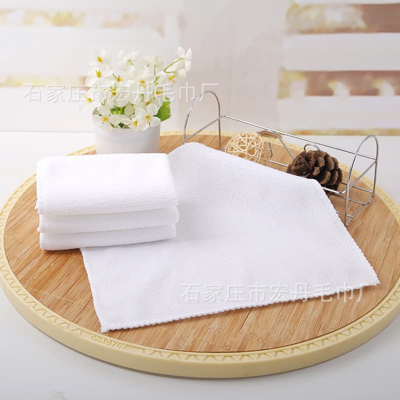 Factory Wholesale White Microfiber Dish Towel, Small Square Absorbent Cloth, Promotional Gift Towel