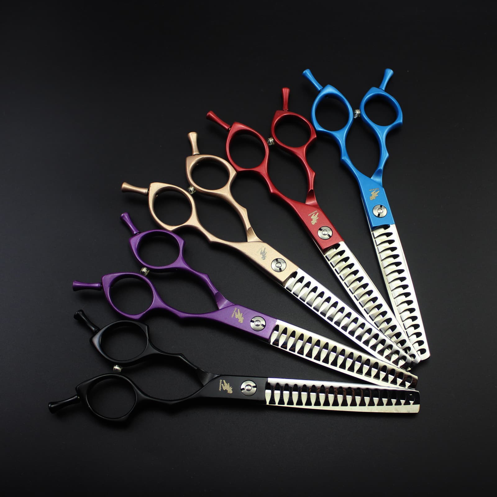 6.5 inch Premium Pet Grooming Thinning Scissors, Colorful Grooming Scissors, Fishbone Thinning Scissors