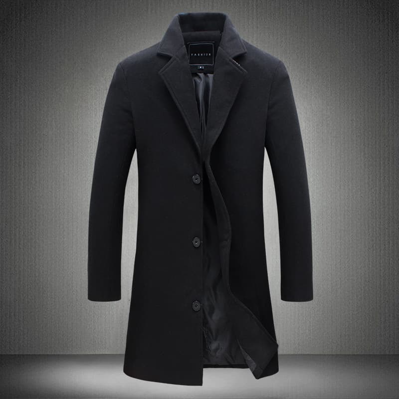 Cross-border 2023 Export Bestseller Long Solid Color Single-Breasted Windbreaker Wool Blend Oversized Casual Style Jacket AliExpress