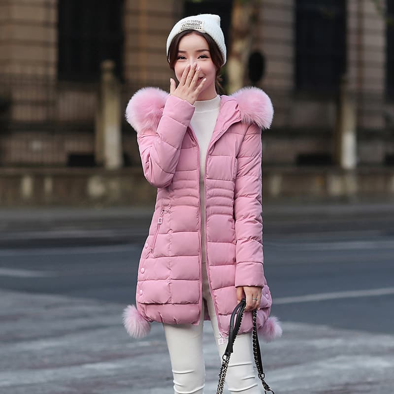 2025 Winter New Cotton Coat Women Korean Slim Fit Mid-Length Long Sleeve Cotton Padded Jacket Hooded Quilted Coat Factory Direct