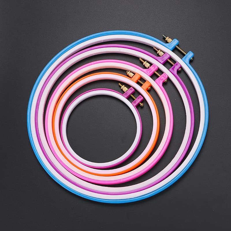Wholesale 25CM Medium Embroidery Hoop Colorful Adjustable Slot Embroidery Hoop Cross Stitch Tool Wholesale Embroidery Frame
