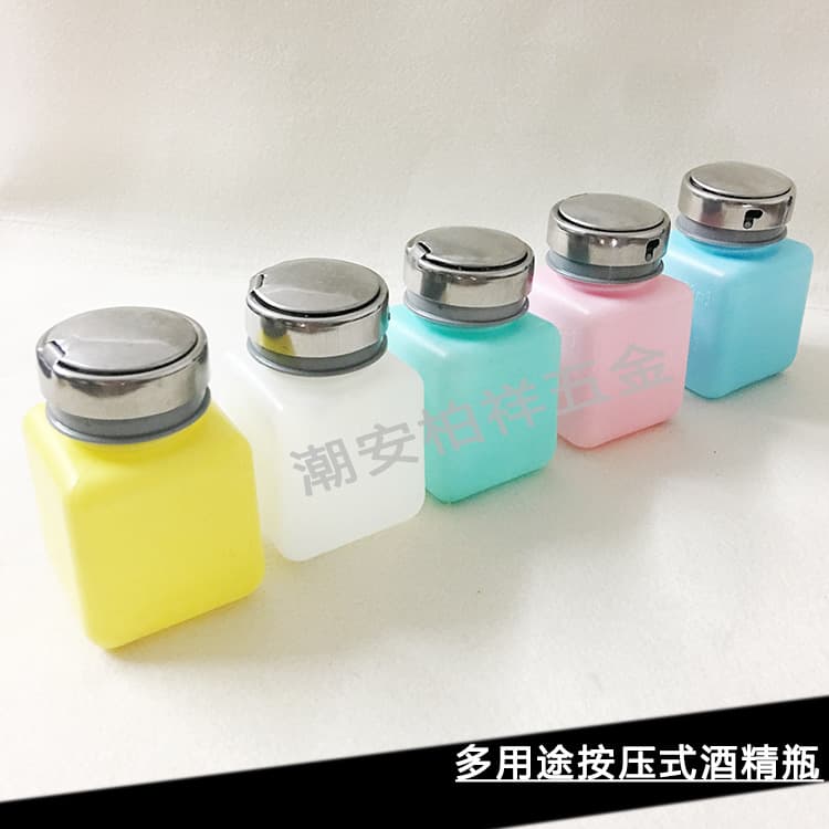 Factory Price Press-Type Alcohol Bottle 120ML, White Red Yellow Green Blue Circuit Board Cleaning Bottle, Thinner Bottle, Disinfectant Bottle
