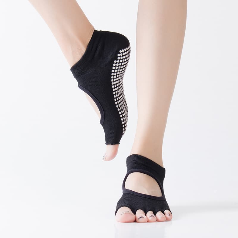 Yoga Socks Five-Finger Grip Non-Slip Women's Fitness Sports Pilates Yoga Toe-Separated Health Socks